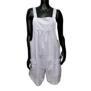 Vintage 90s J. Michelle Size M Purple White Striped Pregnancy Maternity Romper‎